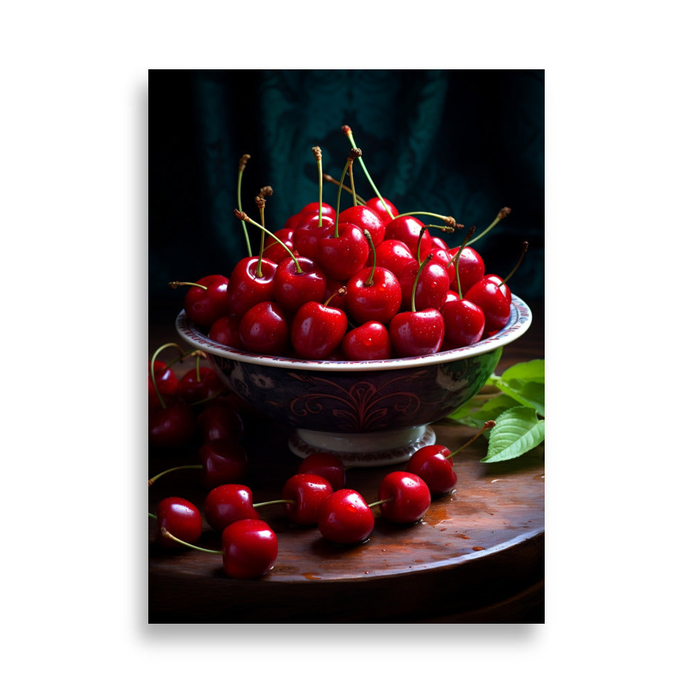 Bowl of cherries poster - Posters - EMELART