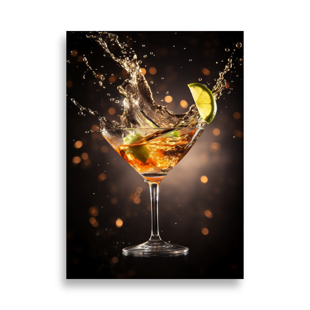 Cocktail splash poster - Posters - EMELART