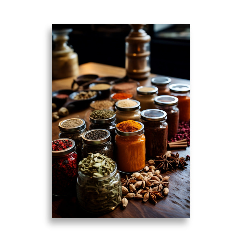 Table full of spices poster - Posters - EMELART