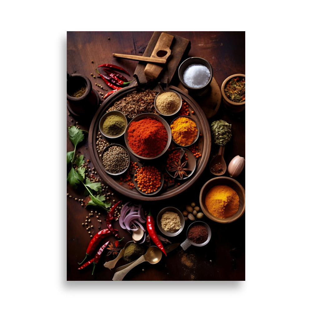 Table full of spices poster - Posters - EMELART