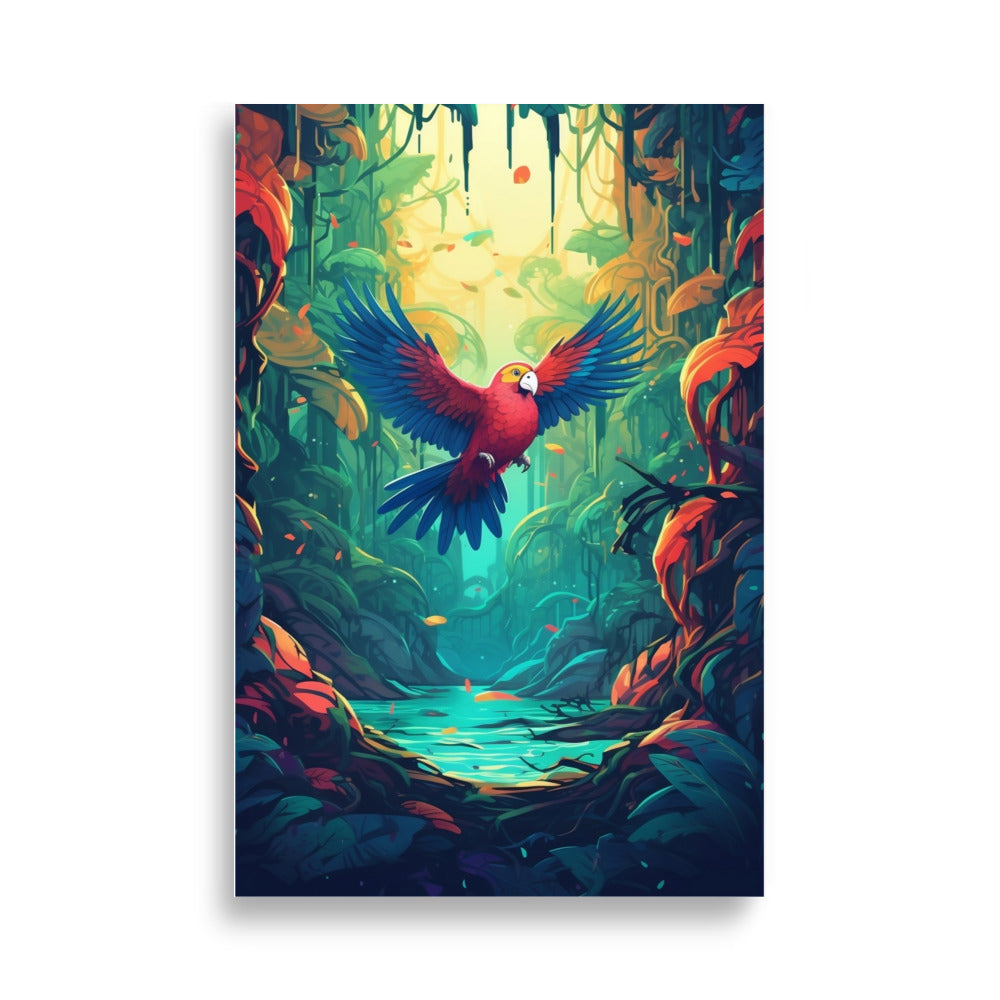 Parrot in the jungle poster - Posters - EMELART