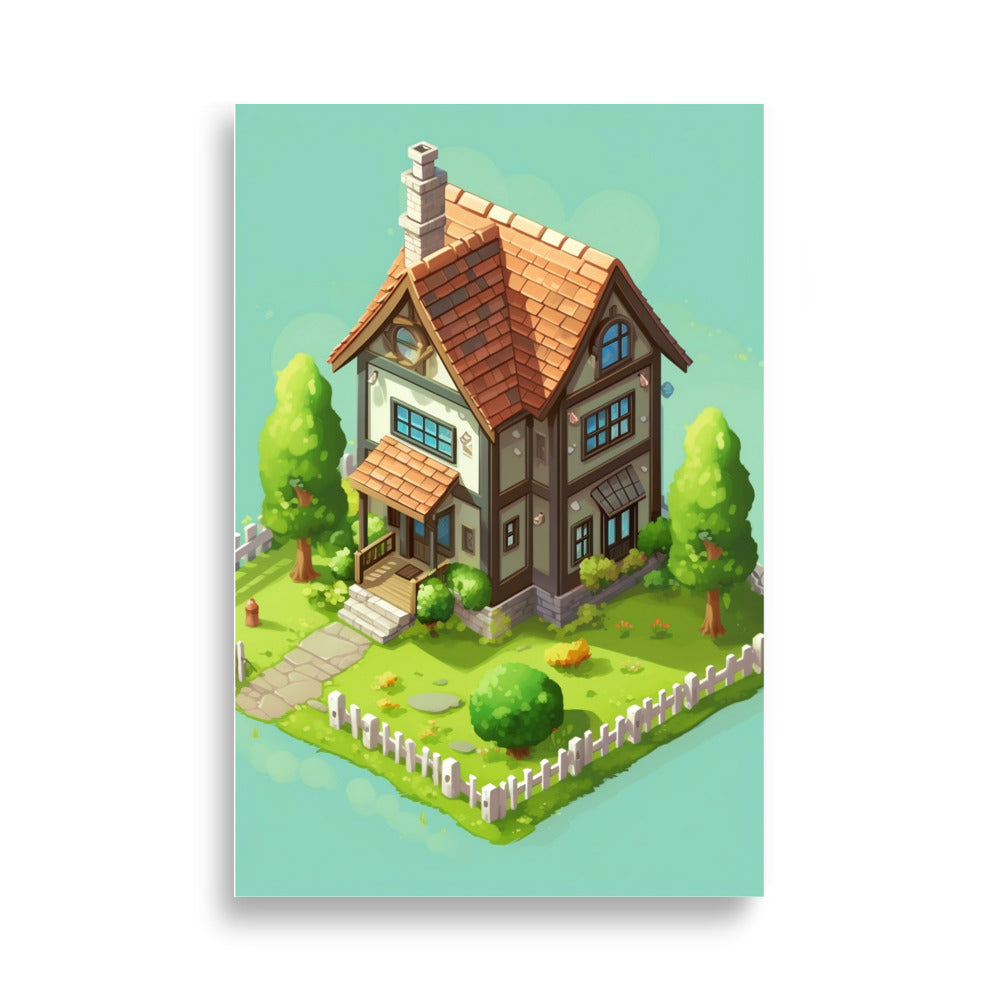 Farmhouse on a square poster - Posters - EMELART