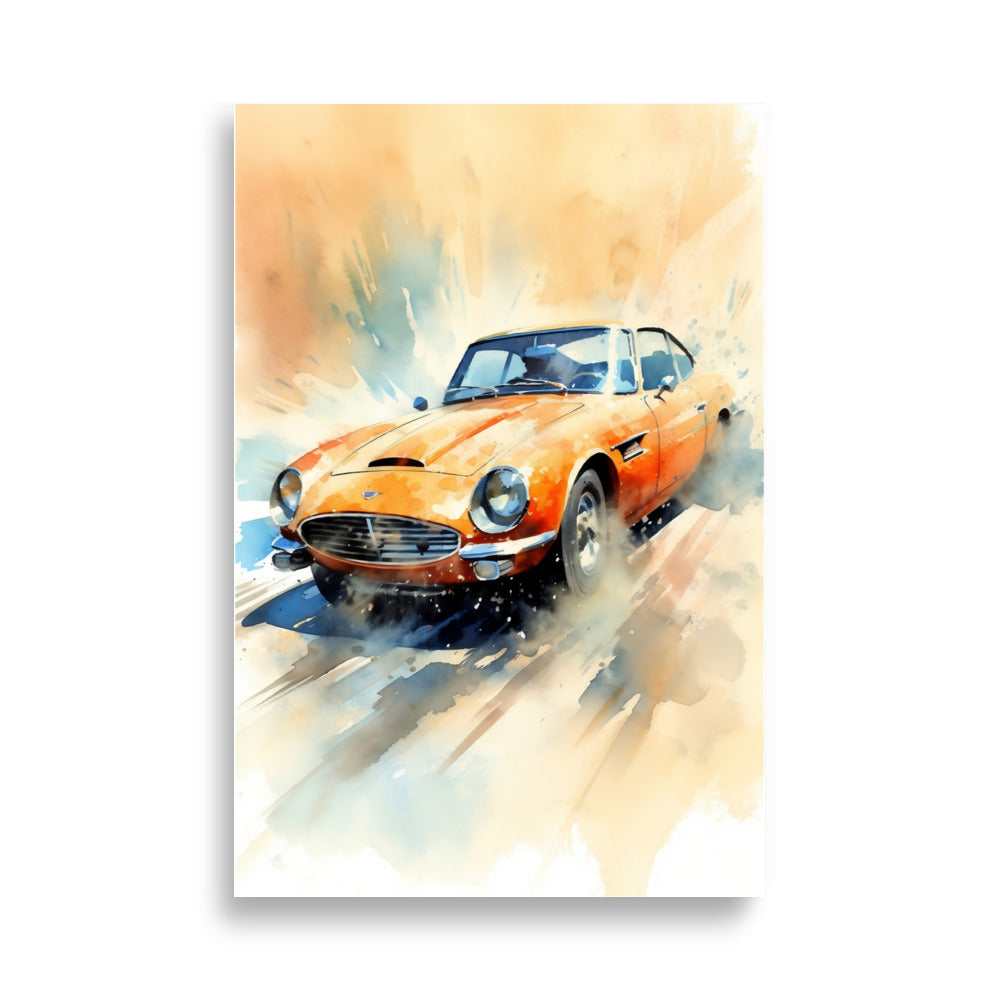 Sports car in watercolor poster - Posters - EMELART