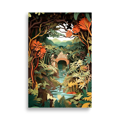 Jungle in paper cut style poster - Posters - EMELART