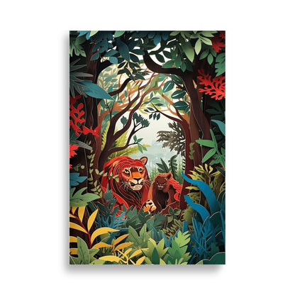 Jungle in paper cut style poster - Posters - EMELART