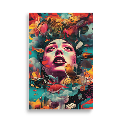 Girl drowning in thoughts poster - Posters - EMELART