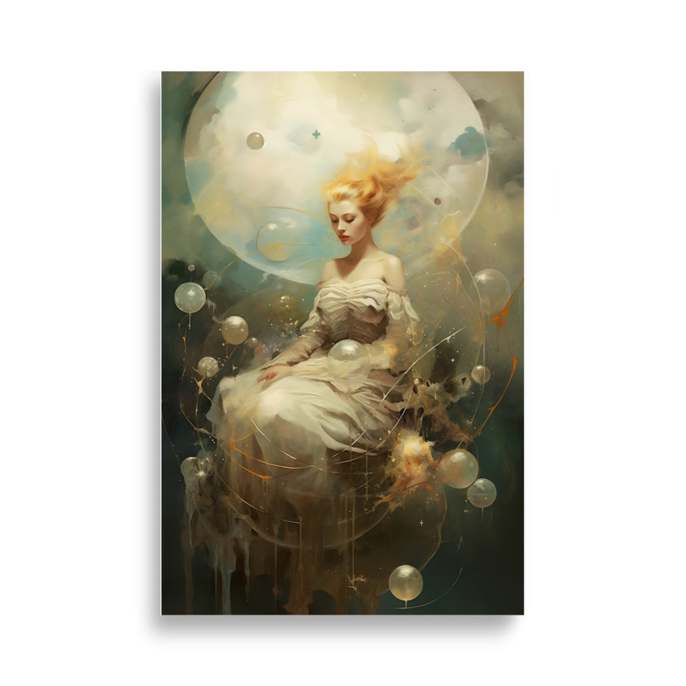 Girl floating in the sky poster - Posters - EMELART