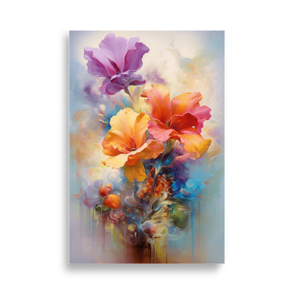 Abstract flowers poster - Posters - EMELART