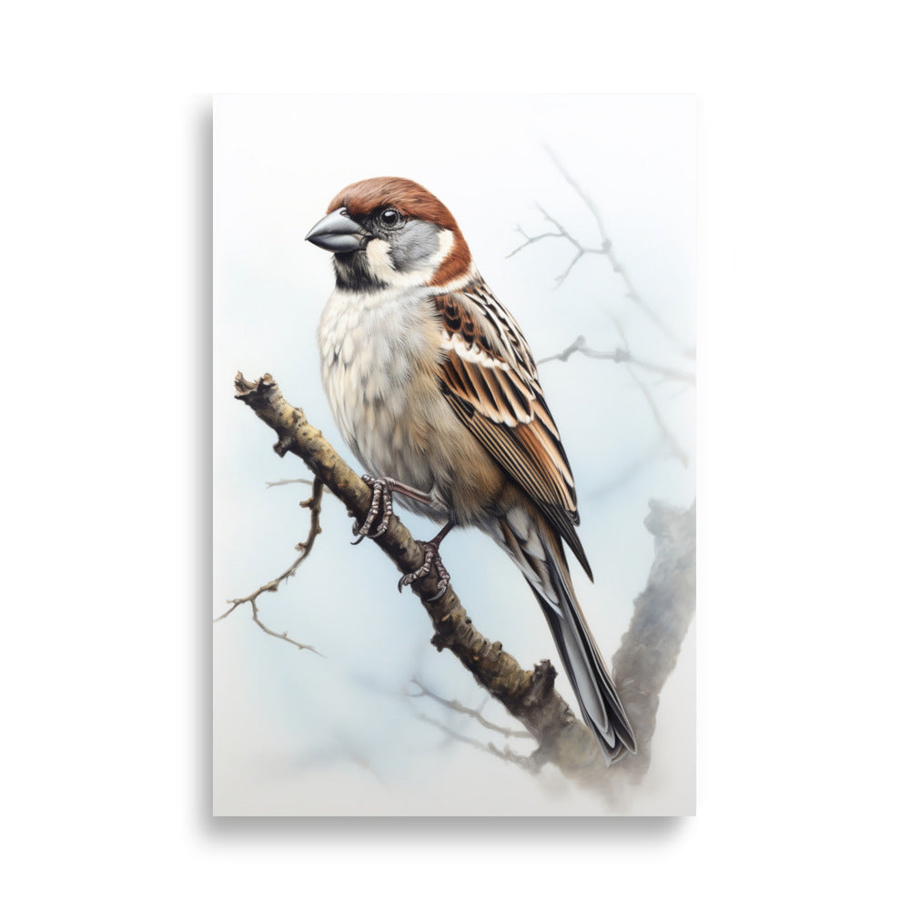 House sparrow poster - Posters - EMELART