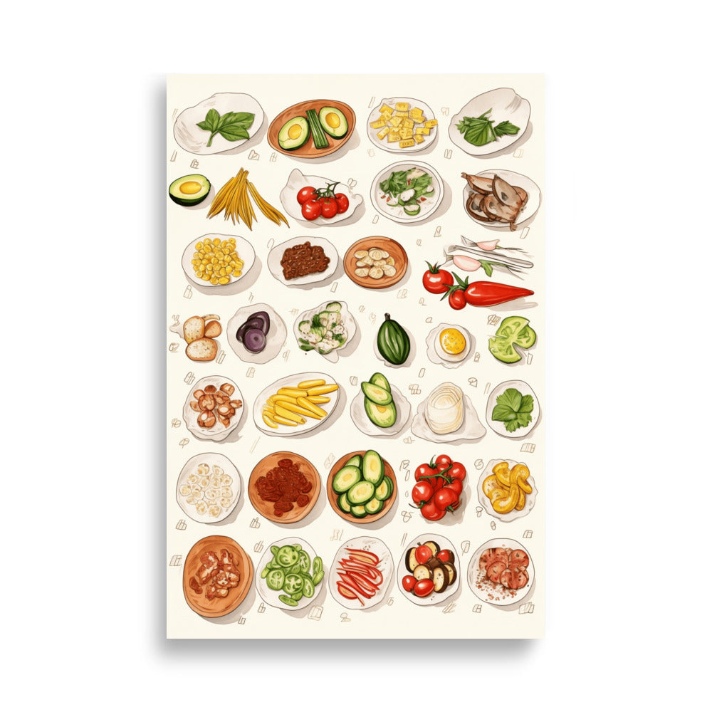 Food dishes poster - Posters - EMELART