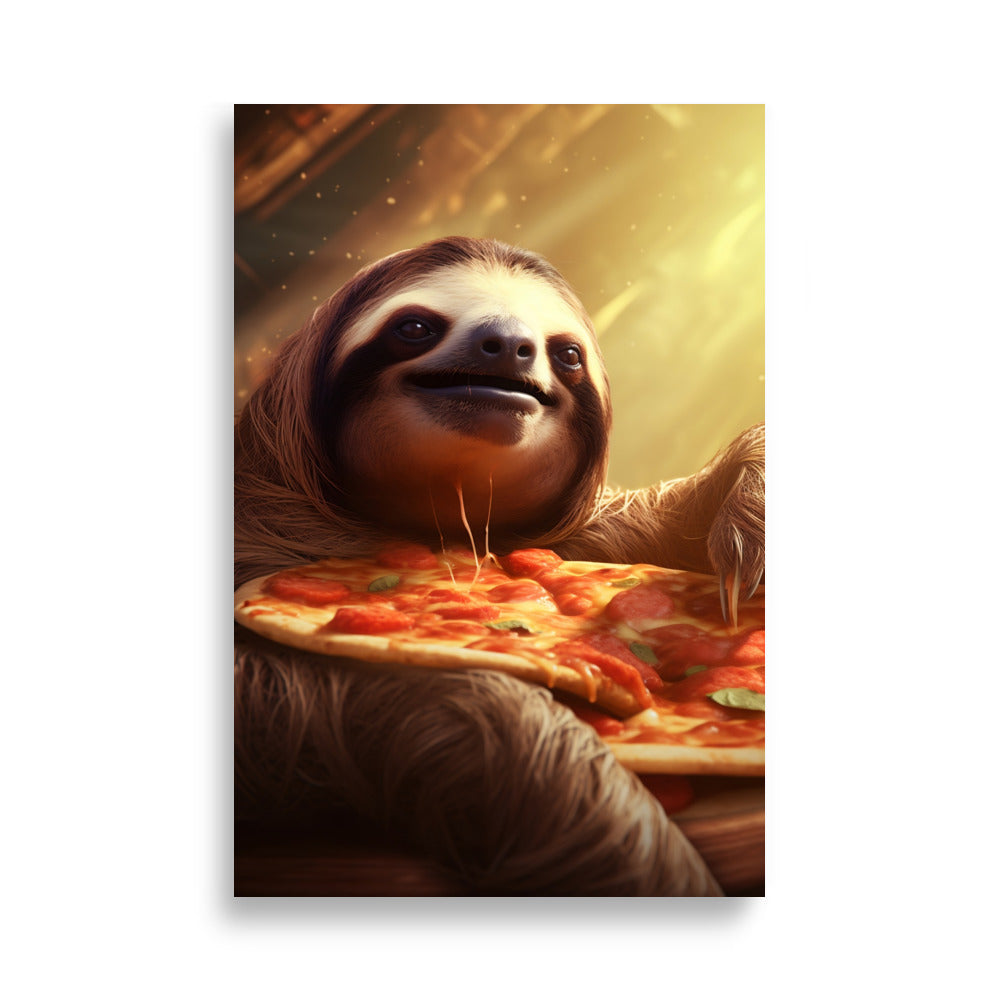 Pizza-loving Sloth poster - Posters - EMELART