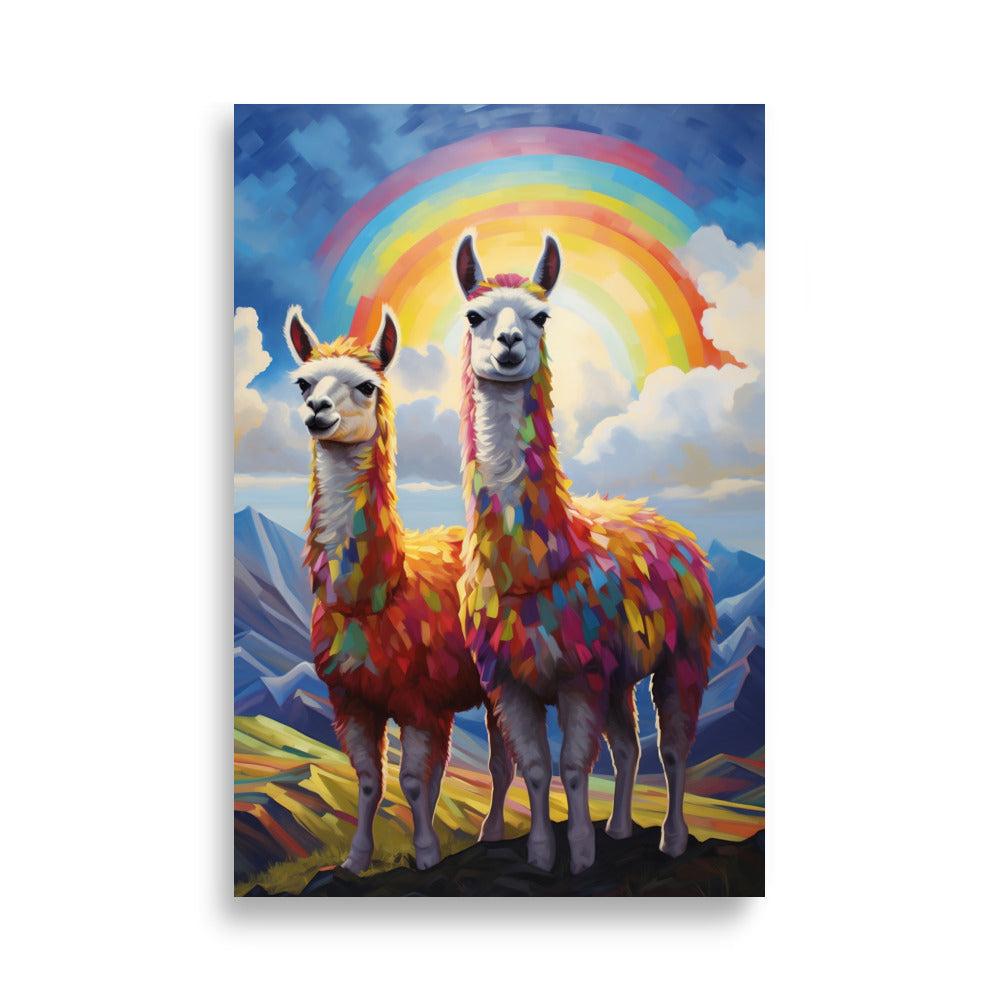 Rainbow Llamas poster - Posters - EMELART