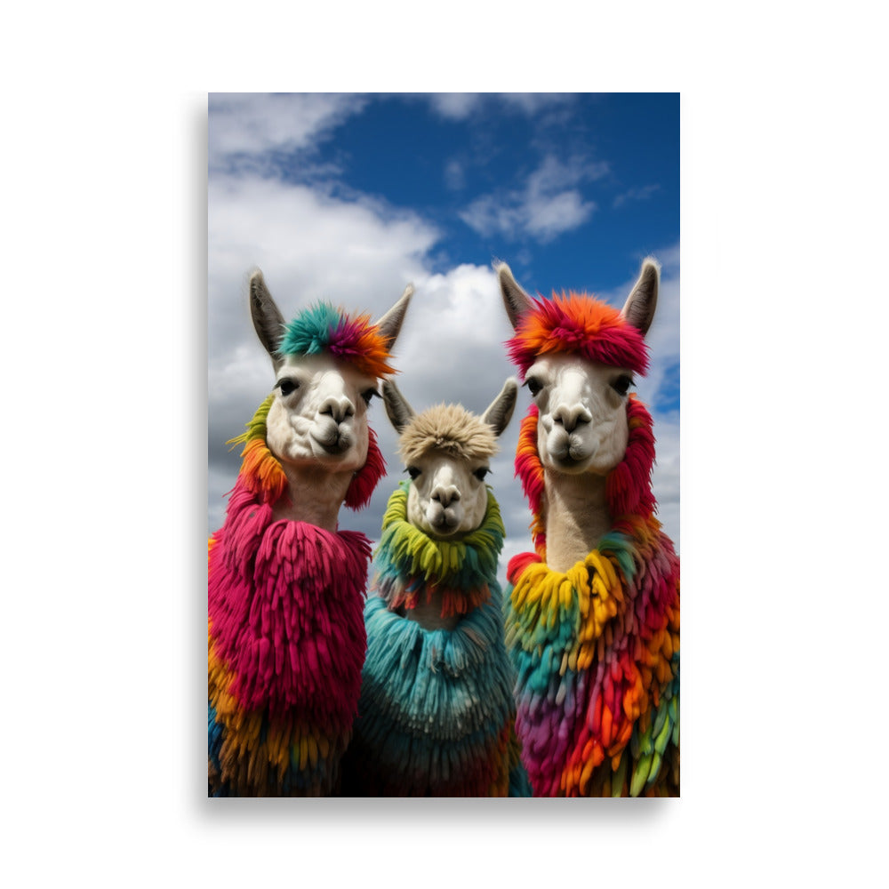 Rainbow Llamas poster - Posters - EMELART