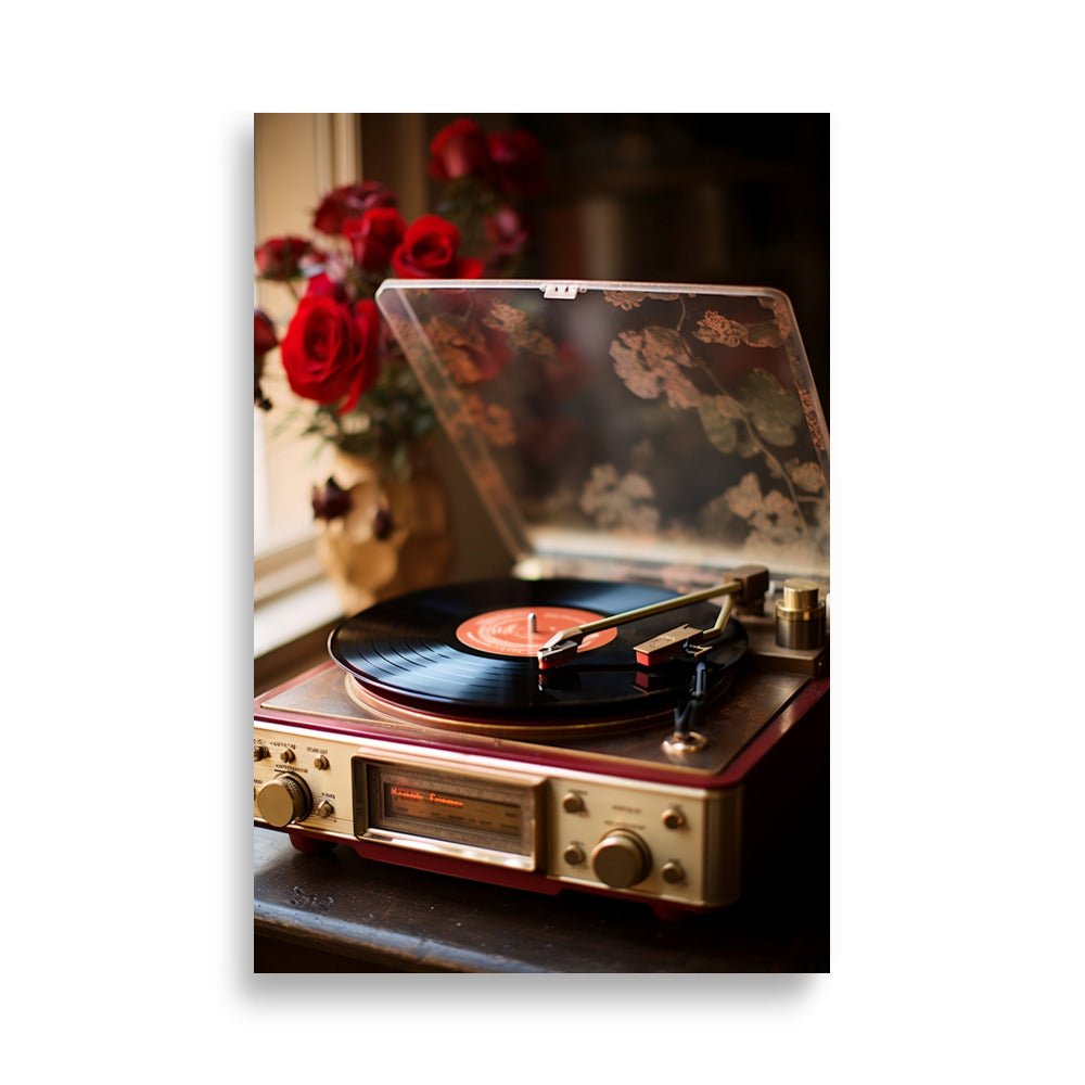 Vintage record player poster - Posters - EMELART