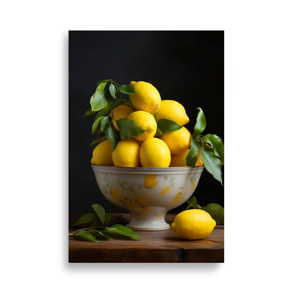 Bowl of lemons poster - Posters - EMELART