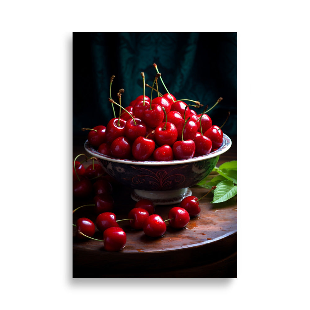 Bowl of cherries poster - Posters - EMELART