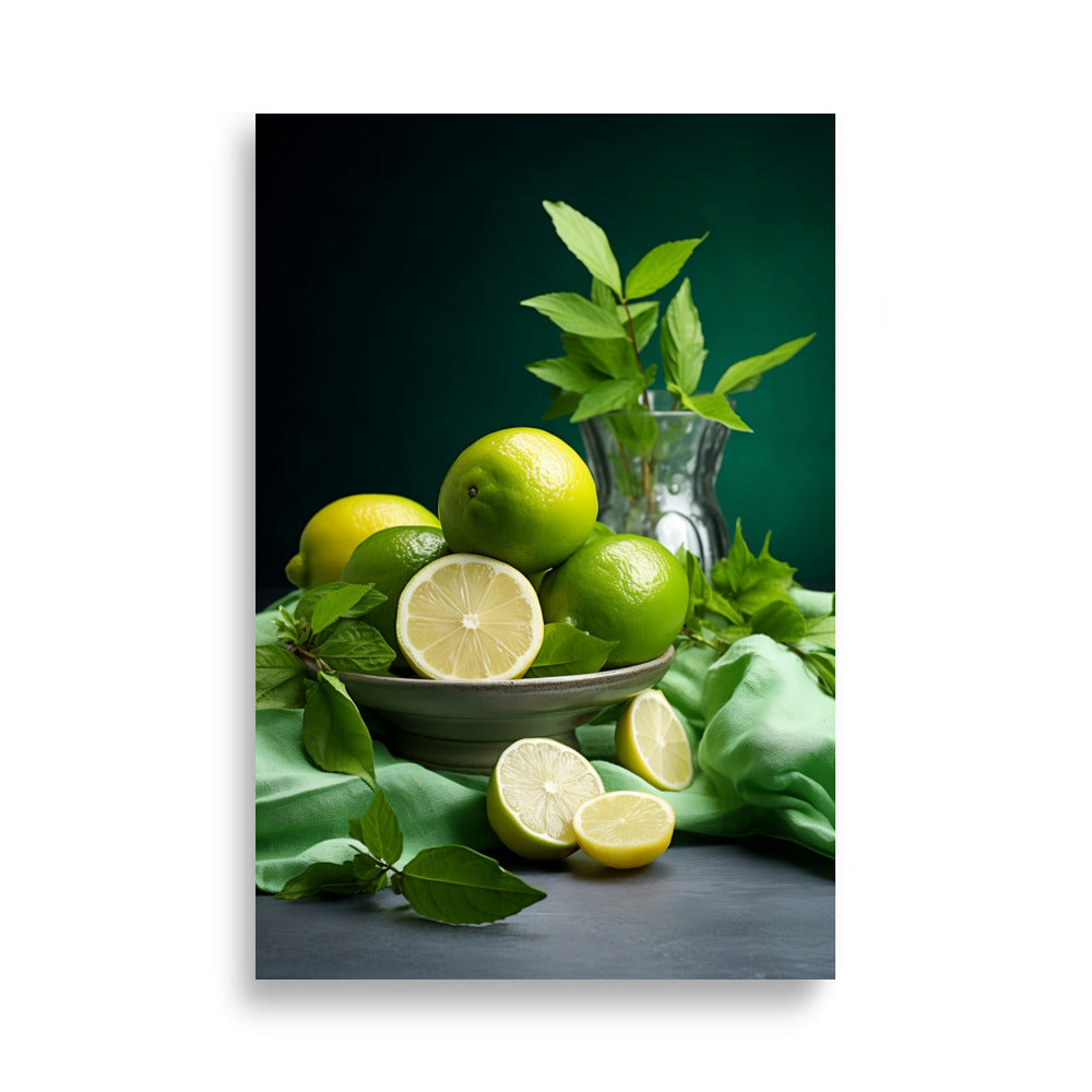 Bowl of limes poster - Posters - EMELART