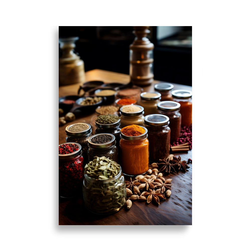 Table full of spices poster - Posters - EMELART