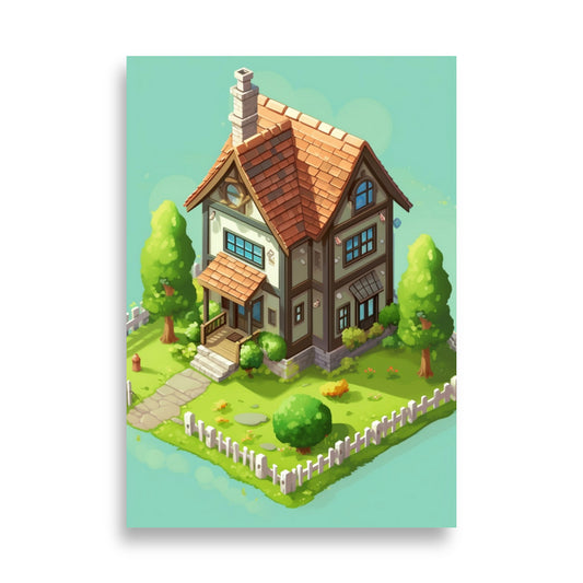 Farmhouse on a square poster - Posters - EMELART