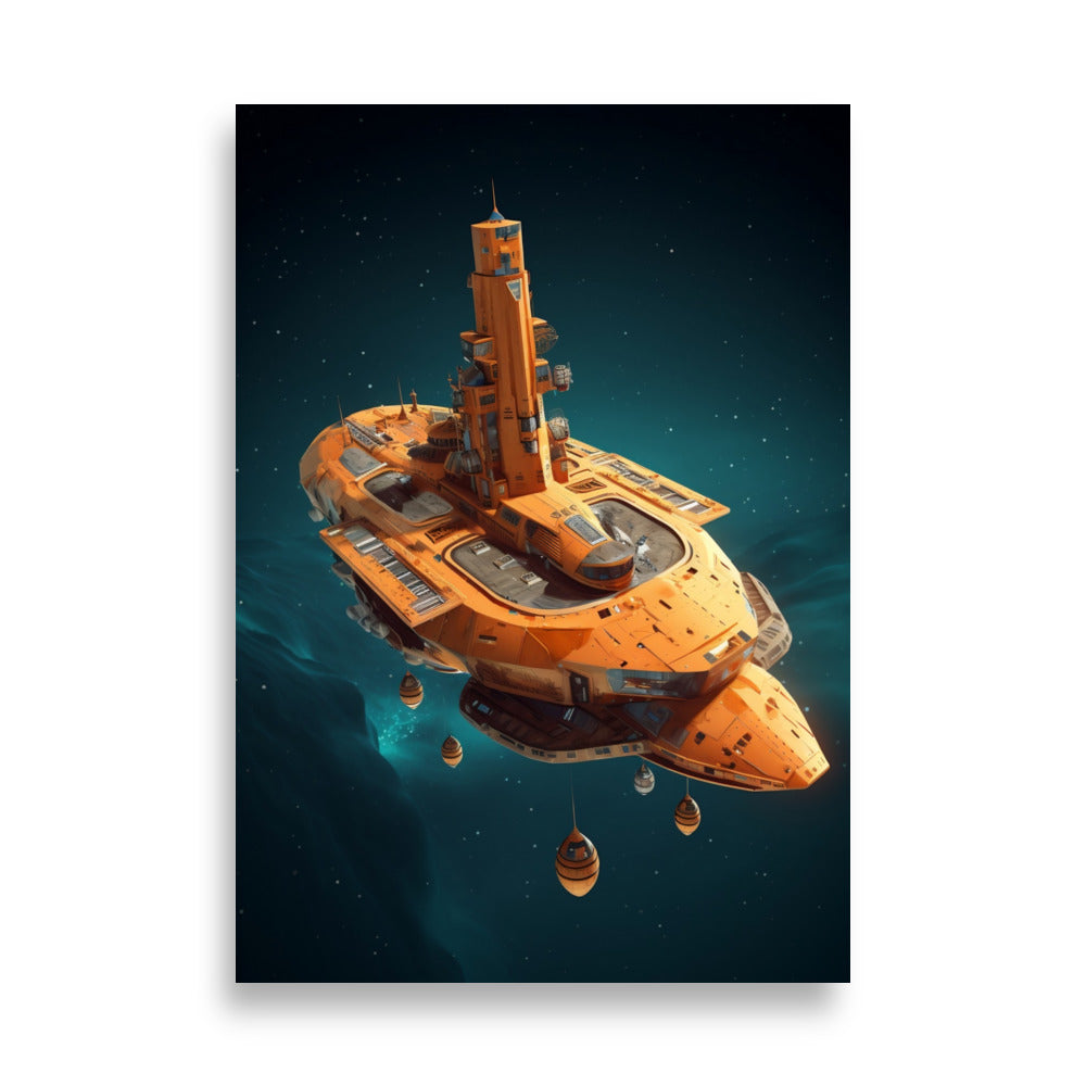 Spaceship on a journey poster - Posters - EMELART