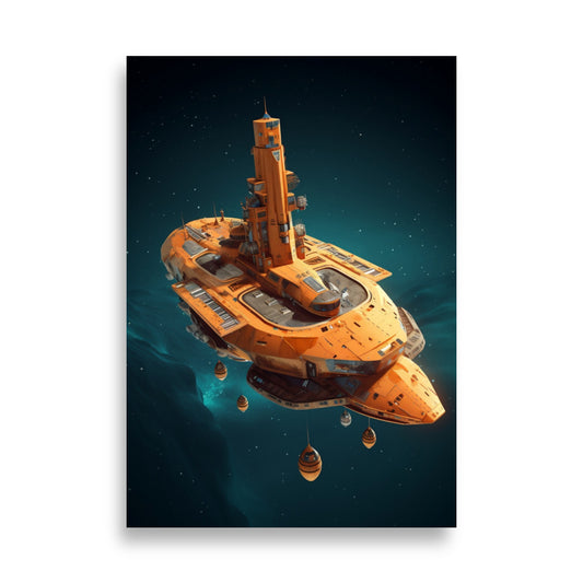 Spaceship on a journey poster - Posters - EMELART