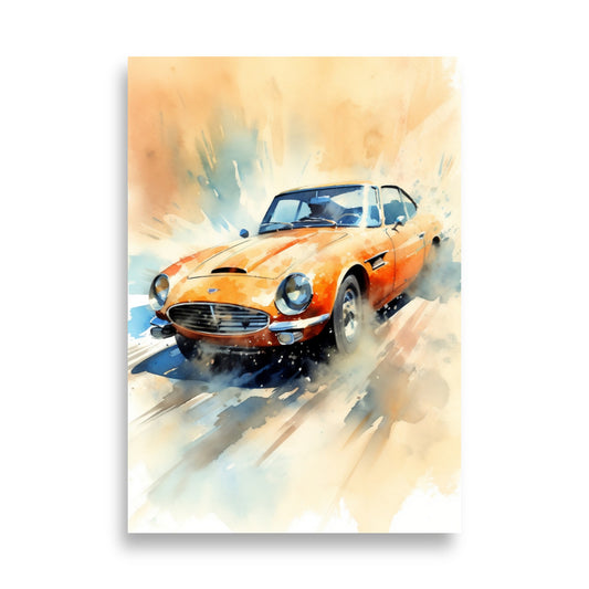 Sports car in watercolor poster - Posters - EMELART