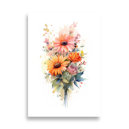 Flower bouquet in watercolor poster - Posters - EMELART