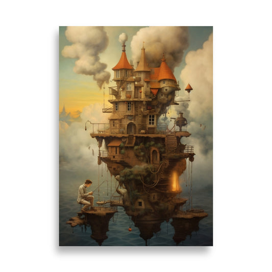 Surrealistic house poster - Posters - EMELART