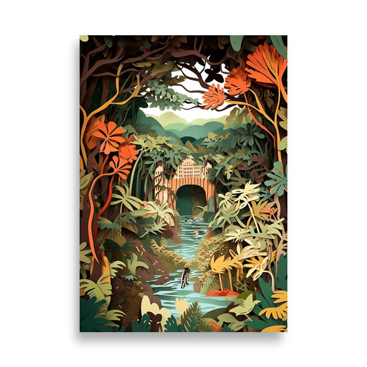 Jungle in paper cut style poster - Posters - EMELART