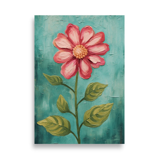 Flower in oil paint style poster - Posters - EMELART