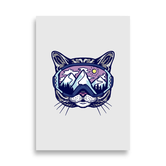 Cat with goggles poster - Posters - EMELART