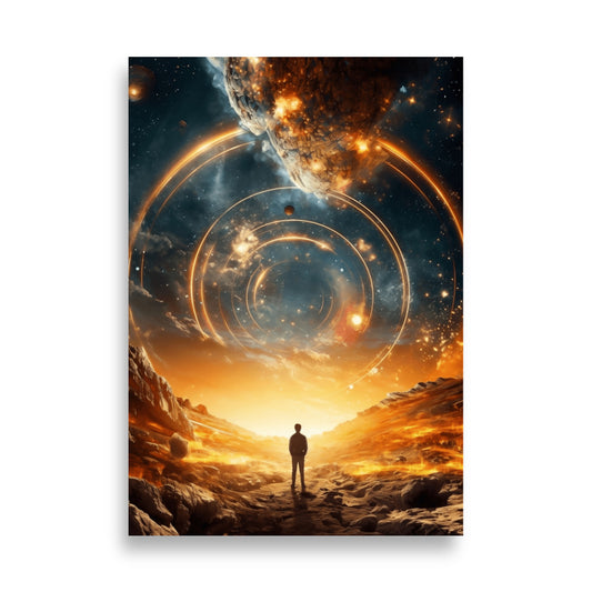 Boy looking into space poster - Posters - EMELART