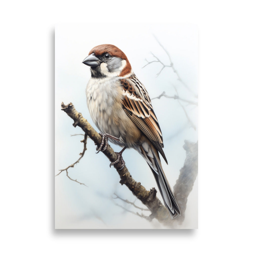 House sparrow poster - Posters - EMELART