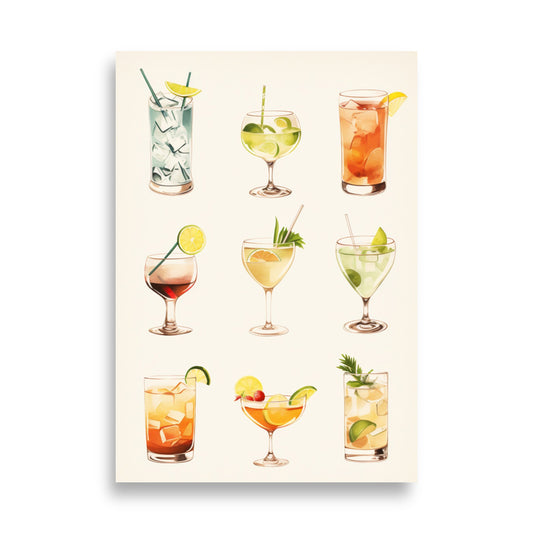 Cocktails poster - Posters - EMELART