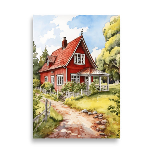 Swedish farmhouse poster - Posters - EMELART