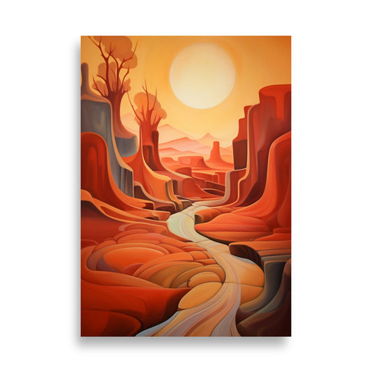 Abstract landscape contours poster - Posters - EMELART