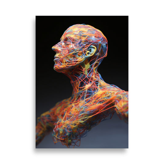 Floating man made of wires poster - Posters - EMELART