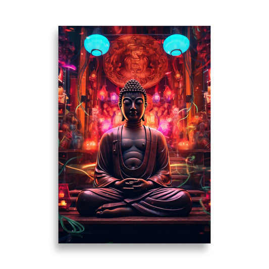 Techno Buddha poster - Posters - EMELART