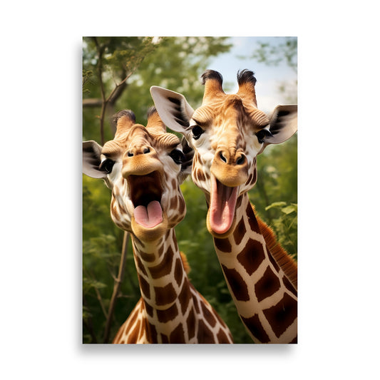 Giddy Giraffes poster - Posters - EMELART