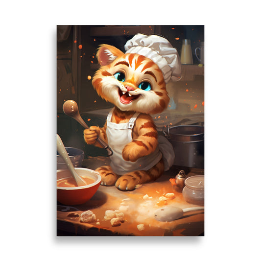 Cute tiger cooking