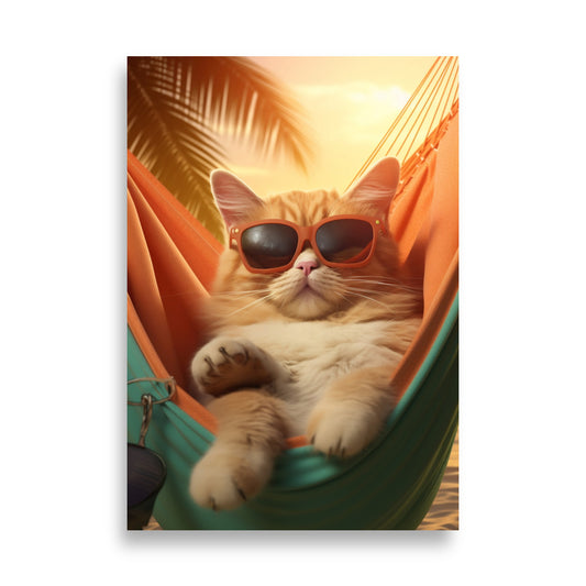 Cat in hammock poster - Posters - EMELART