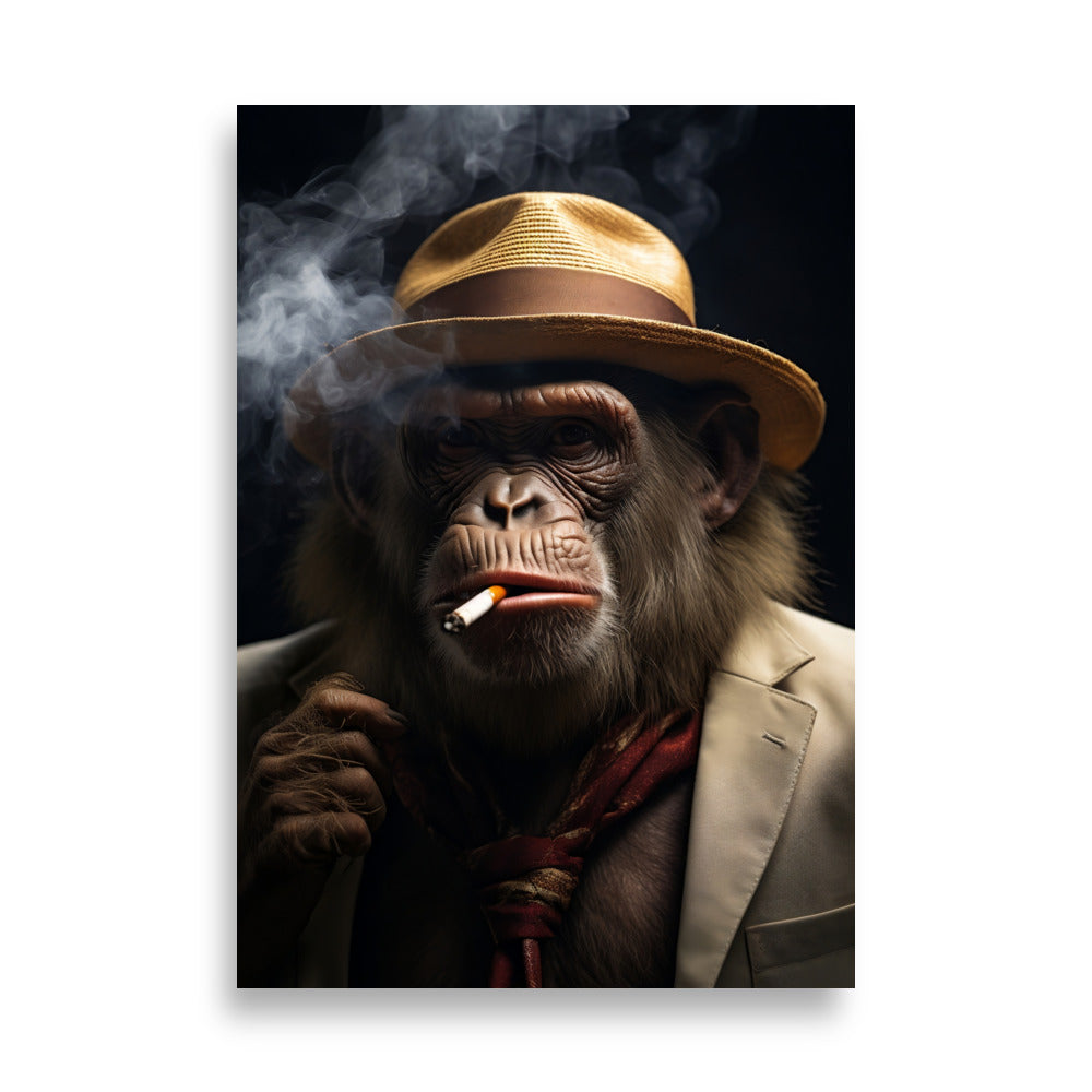 Smoking monkey poster - Posters - EMELART