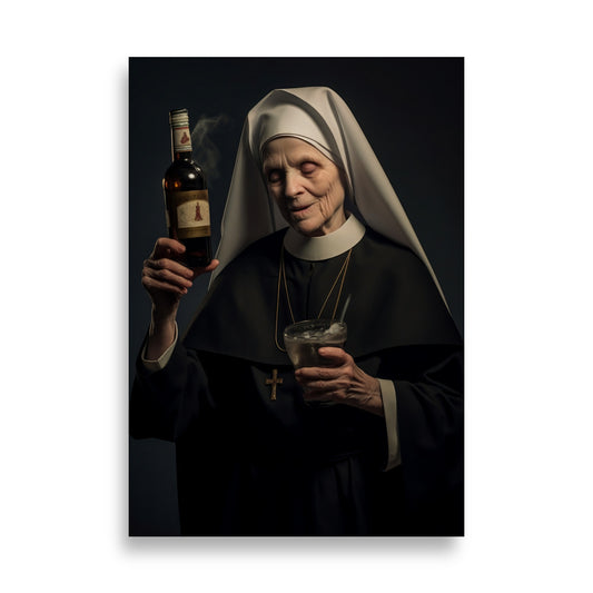 Drinking nun poster - Posters - EMELART