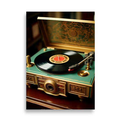 Vintage record player poster - Posters - EMELART