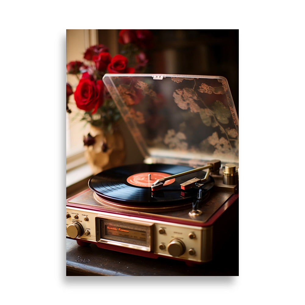 Vintage record player poster - Posters - EMELART