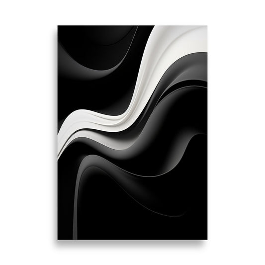 Soft waves black and white poster - Posters - EMELART