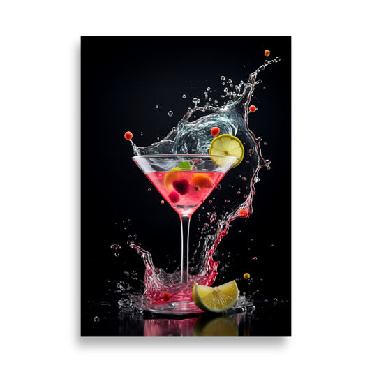 Cocktail splash poster - Posters - EMELART