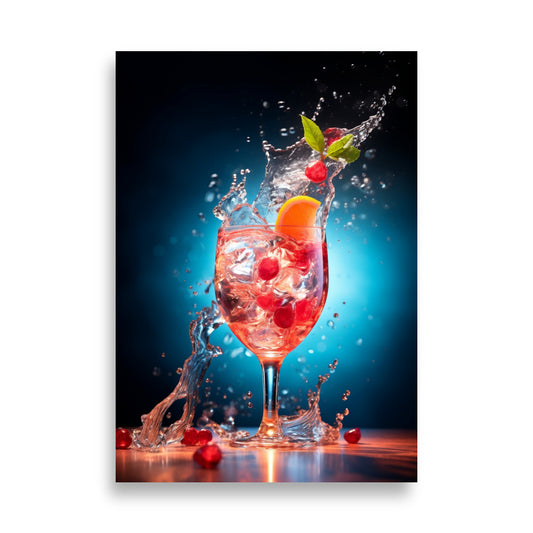 Cocktail splash poster - Posters - EMELART