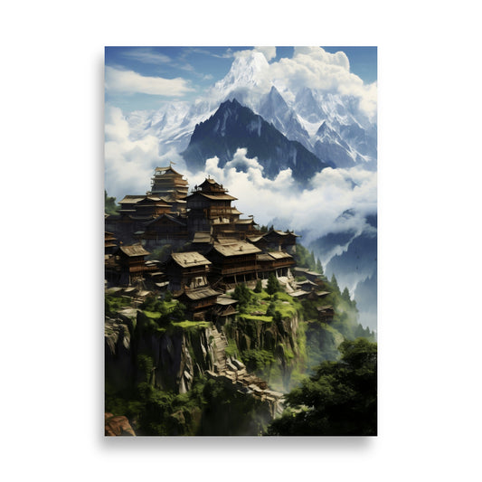 Mountain village poster - Posters - EMELART