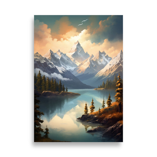 Mountain lake poster - Posters - EMELART